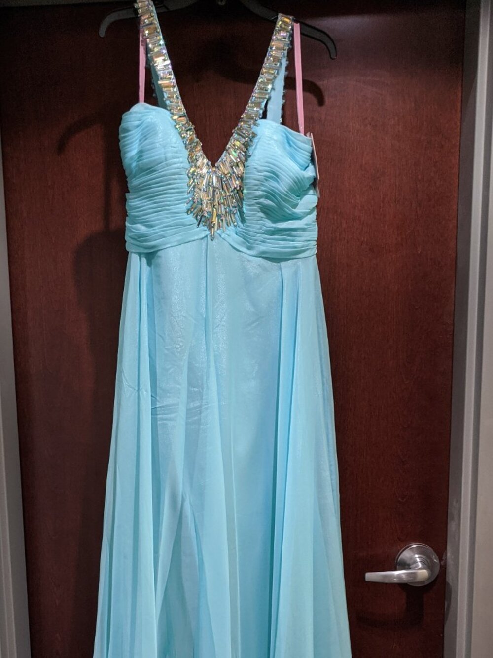 Blush Prom 9777 Size 14 Light Blue Prom Dress - Picture 2 of 8
